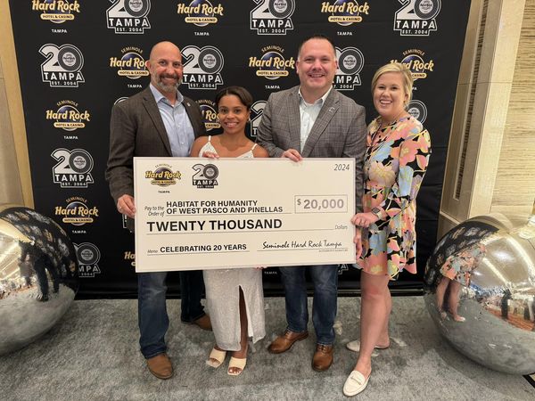 20 Years of Impact: Seminole Hard Rock Hotel & Casino Tampa Commemorates Milestone with $400,000 Gift to 20 Tampa Bay Charities